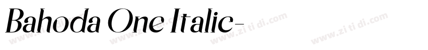 Bahoda One Italic字体转换